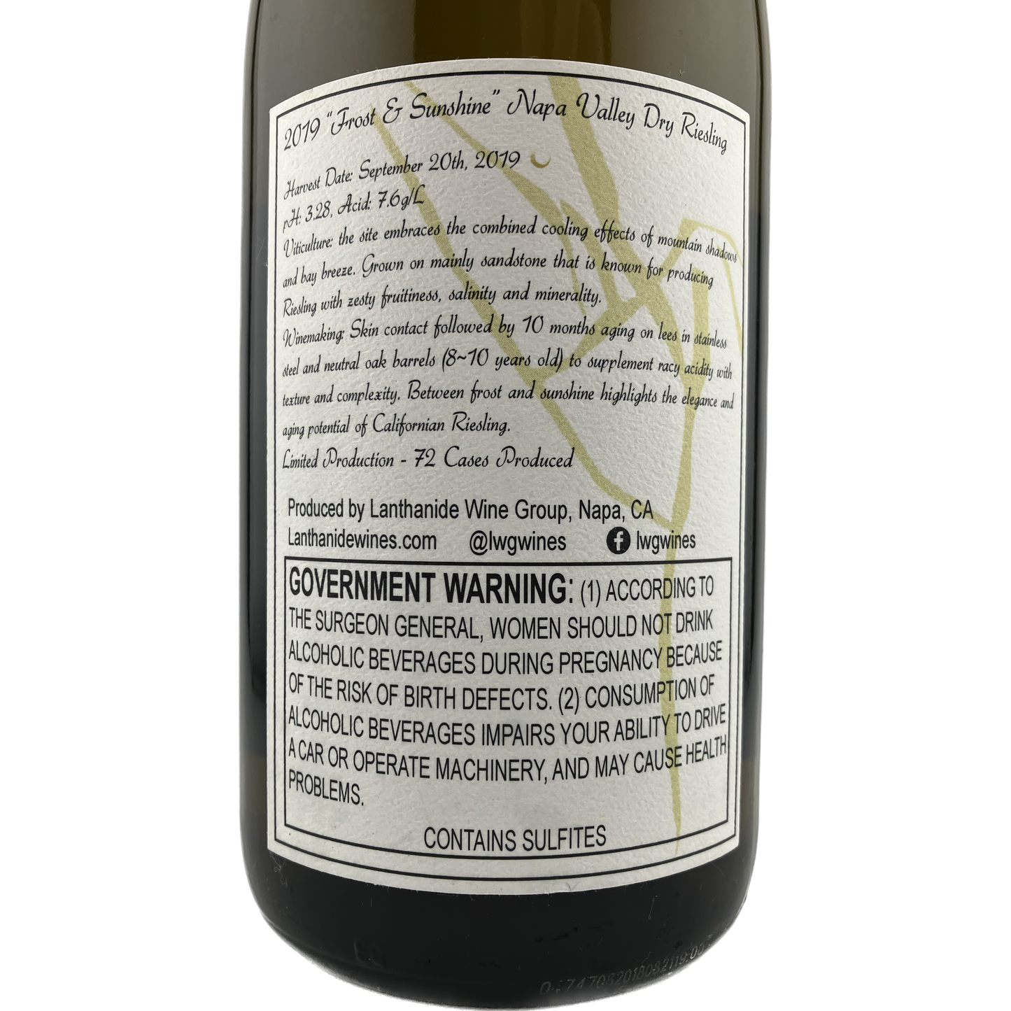 2019 "Sonnenfrost" Dry Riesling | Napa Valley