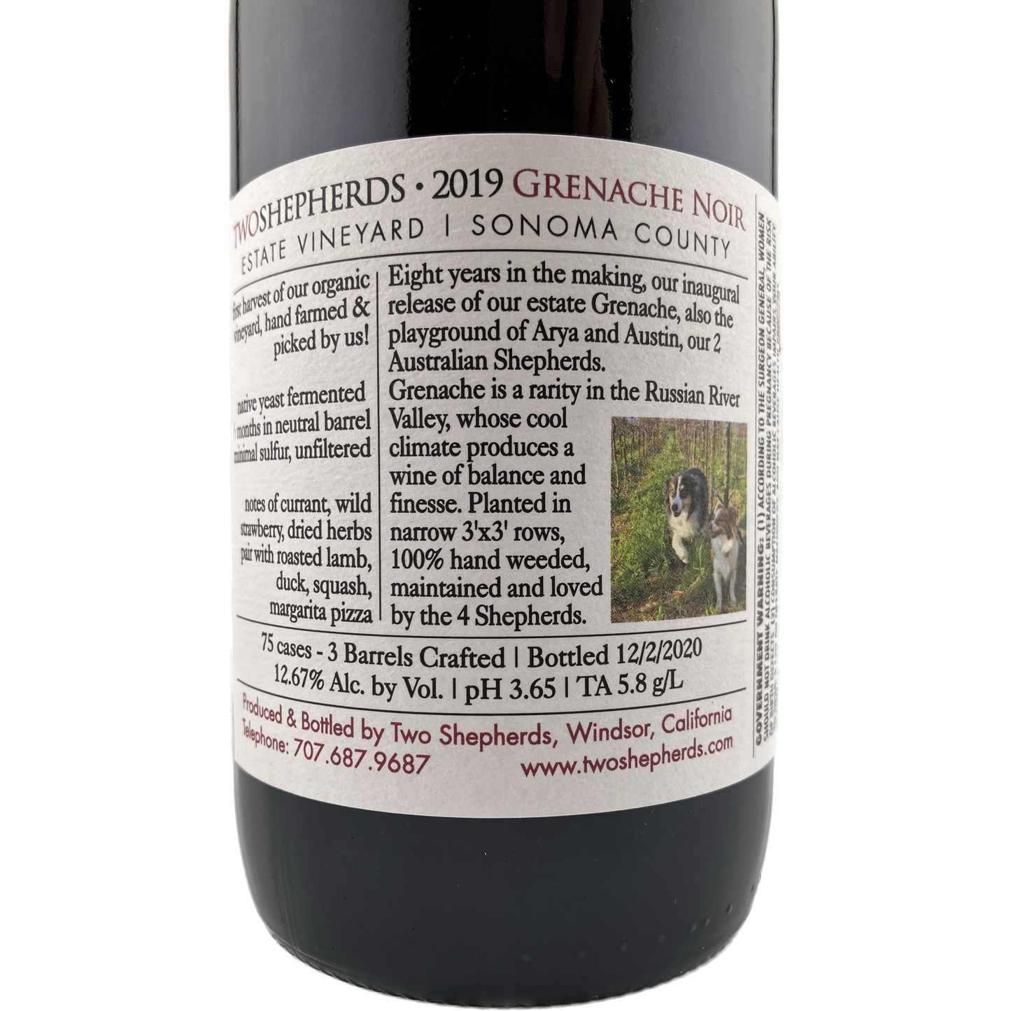 2019 Grenache Noir | Estate Vineyard Russian River Valley