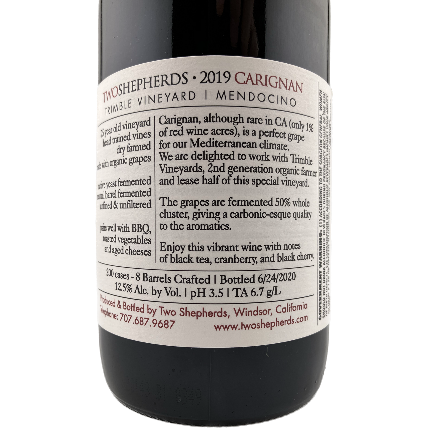 2019 Carignan | Trimble Vineyard Mendocino